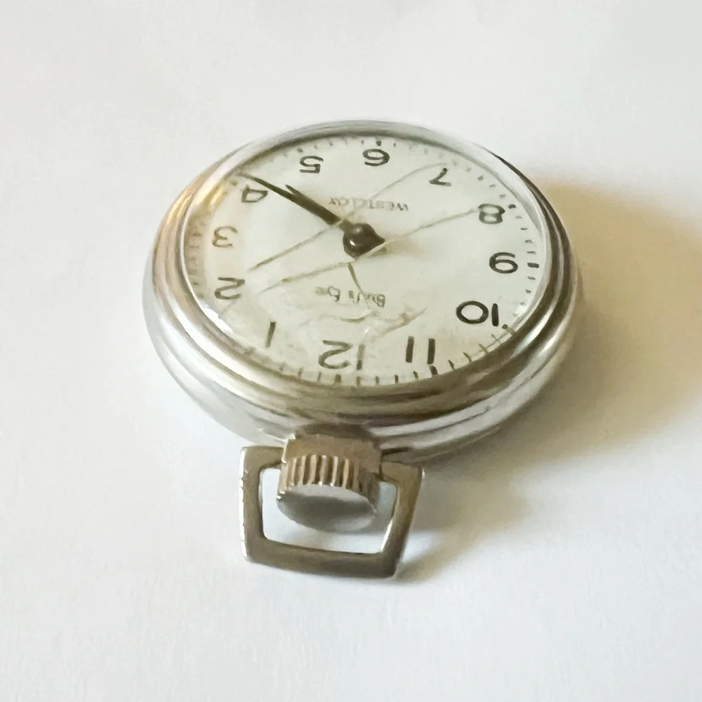 VINTAGE BULL'S EYE PENDANT POCKET WESTCLOX USA MECHANICAL WATCH WORKS GREAT